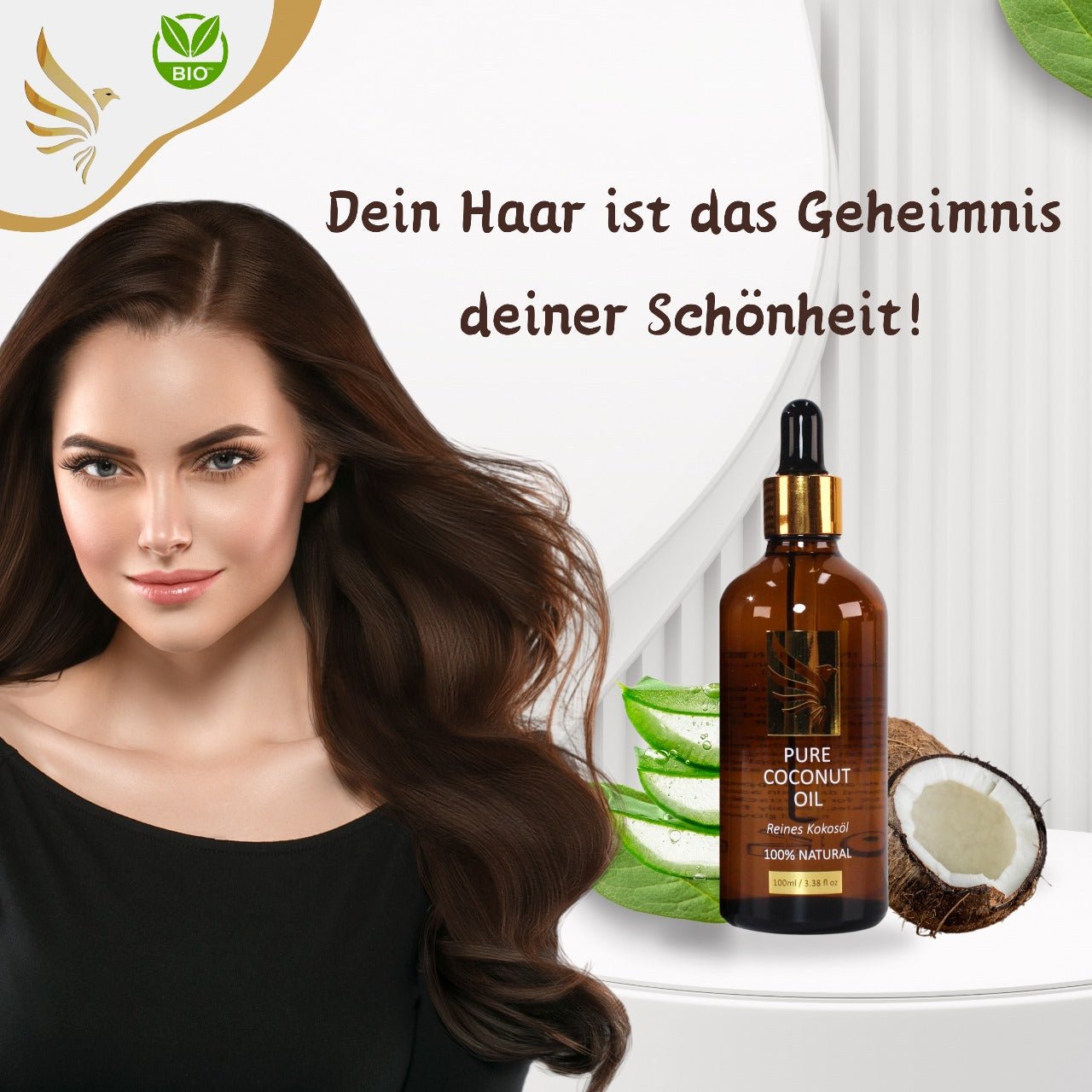 Veganes Gesichts - und Haarserum aus 100% natürlichen Inhaltsstoffen Reines Kokosöl 100 ml - RawenWtls GmbH